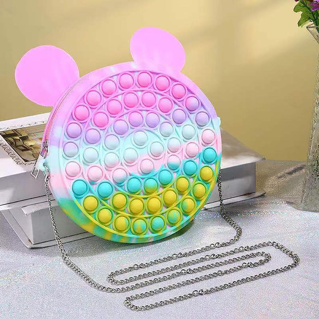 Push-Spielzeug-Anhänger-Tasche, Blasen-Spielzeug, Stressabbau-Spielzeug für Erwachsene und Kinder