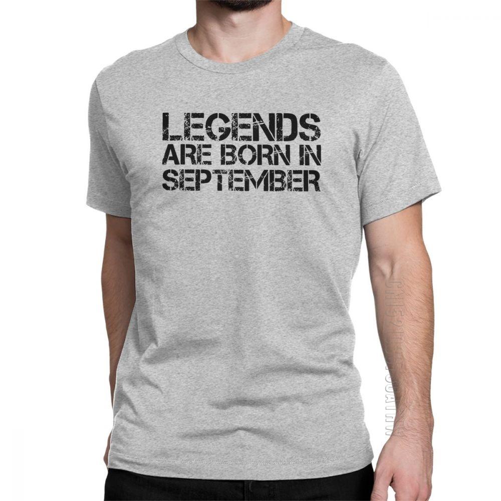 Legends Are Born In September Birthday T Shirts Anniversary Birth Tshirts Unisex Short Sleeves Plus Size Present Tee 100 Cotton