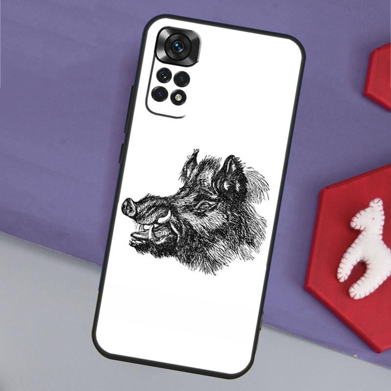 Wild Boar Funda For Xiaomi Redmi Note 13 14 Pro 12 11 9 10 9S 10S 11S 12S Redmi 14C 10C 12C 13C Case