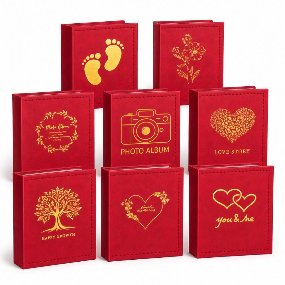 6 Inch 100 Pockets Plastic Sleeves Album Gold Stamped Photo Storage Album Memory Organizing