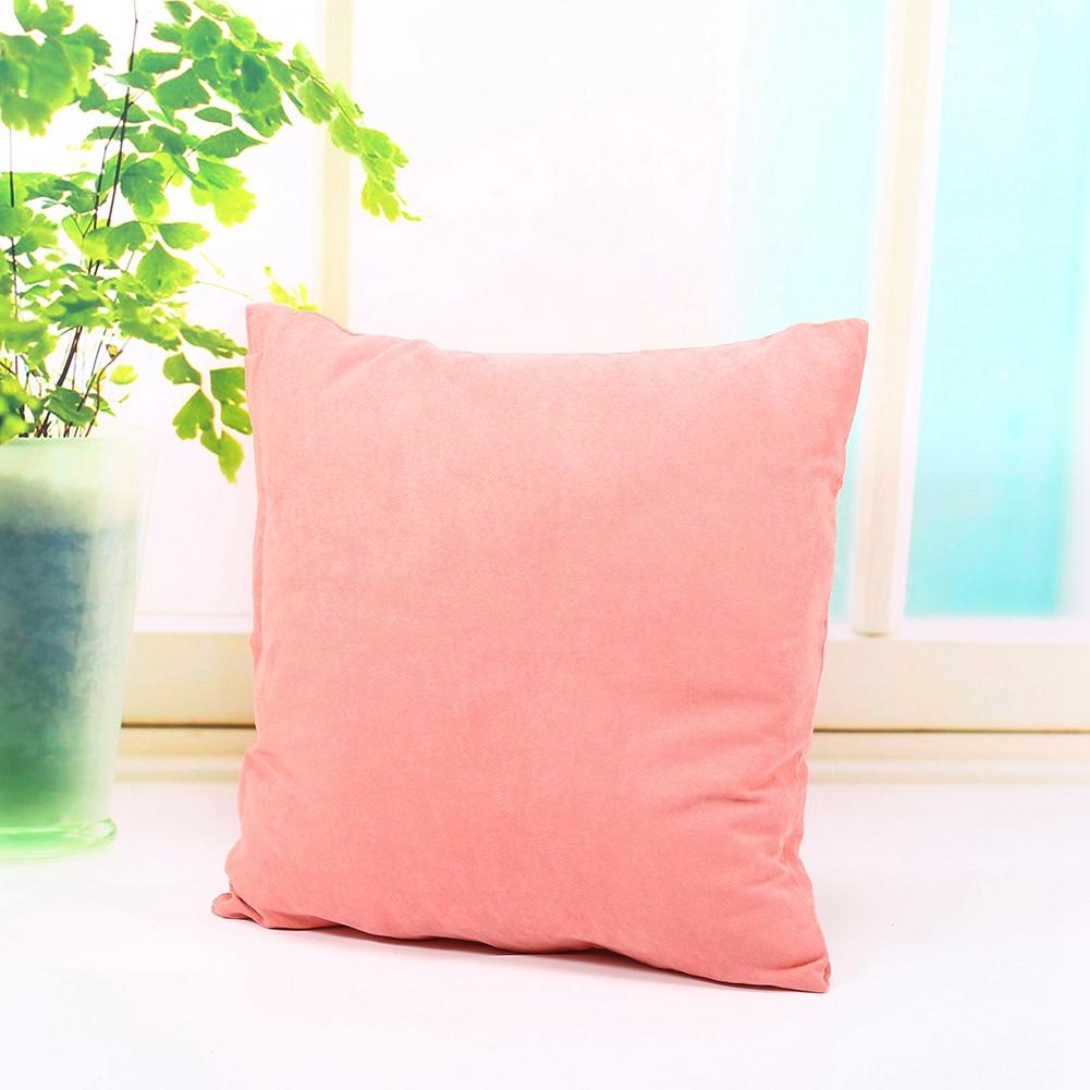 45*45cm Pillow Pure color Sofa Seat Cushion Cover Car Bed Office Pink Pillows Send Randomly