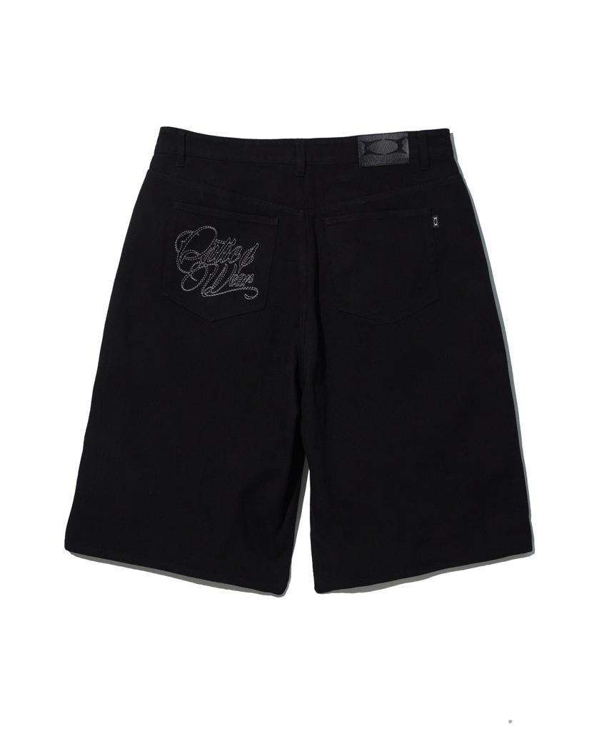 CRITIC Lettering Bermuda Pants Black