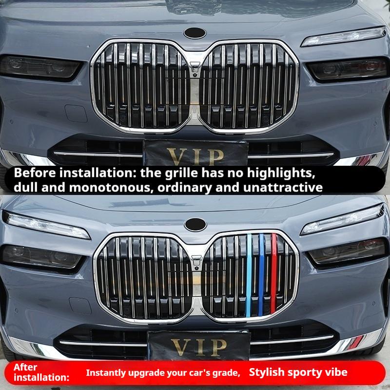 Car Front Grille Stripes Cover For BMW X3 7 Series G45 G70 2025-2025 Active Toure Grid Strips Clips Trim Motorsport Decoration