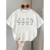 European Sizes Casual Easy Cat Print Summer Baby Girl Comfortable Thin Round Neck Short Sleeve T-Shirt