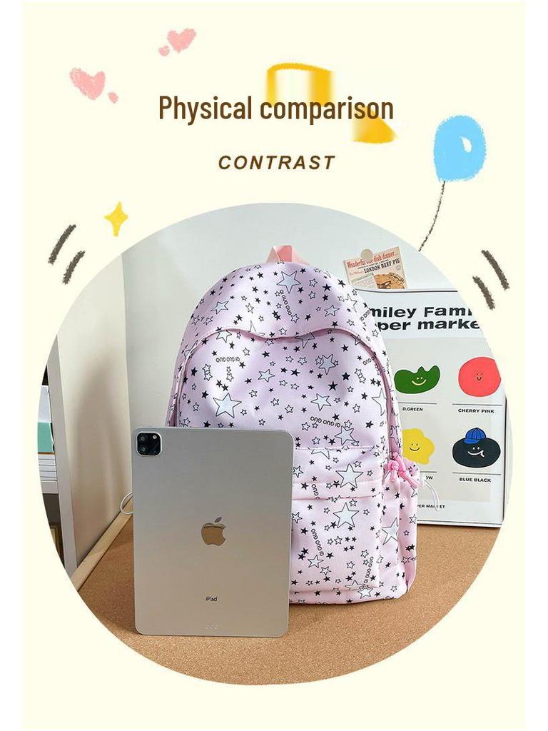 Versatile Japanese & Korean Style Backpack for Girls - Ideal for Junior High, High School, College, Elementary, Mori Style, Five-Star Design.