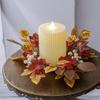 Simulated Maple Leaf Autumn Candle Wreath Table Centerpiece Harvest Decor Candle Holder Faux Maple Leaf 1pc