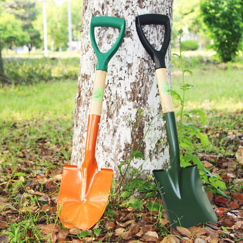 Wooden Handle Stainless Steel Gardening Shovel - Small, Pointed Shovel for Snow, Soil, Planting Trees & Flowers