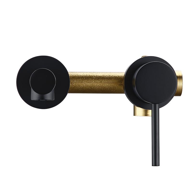 

Bagnolux Современный настенный смеситель для горячей и холодной воды, круглый, с одним отверстием, керамический клапан, смеситель для раковины в ванной комнате, матовый черный цвет Alba матовый черный