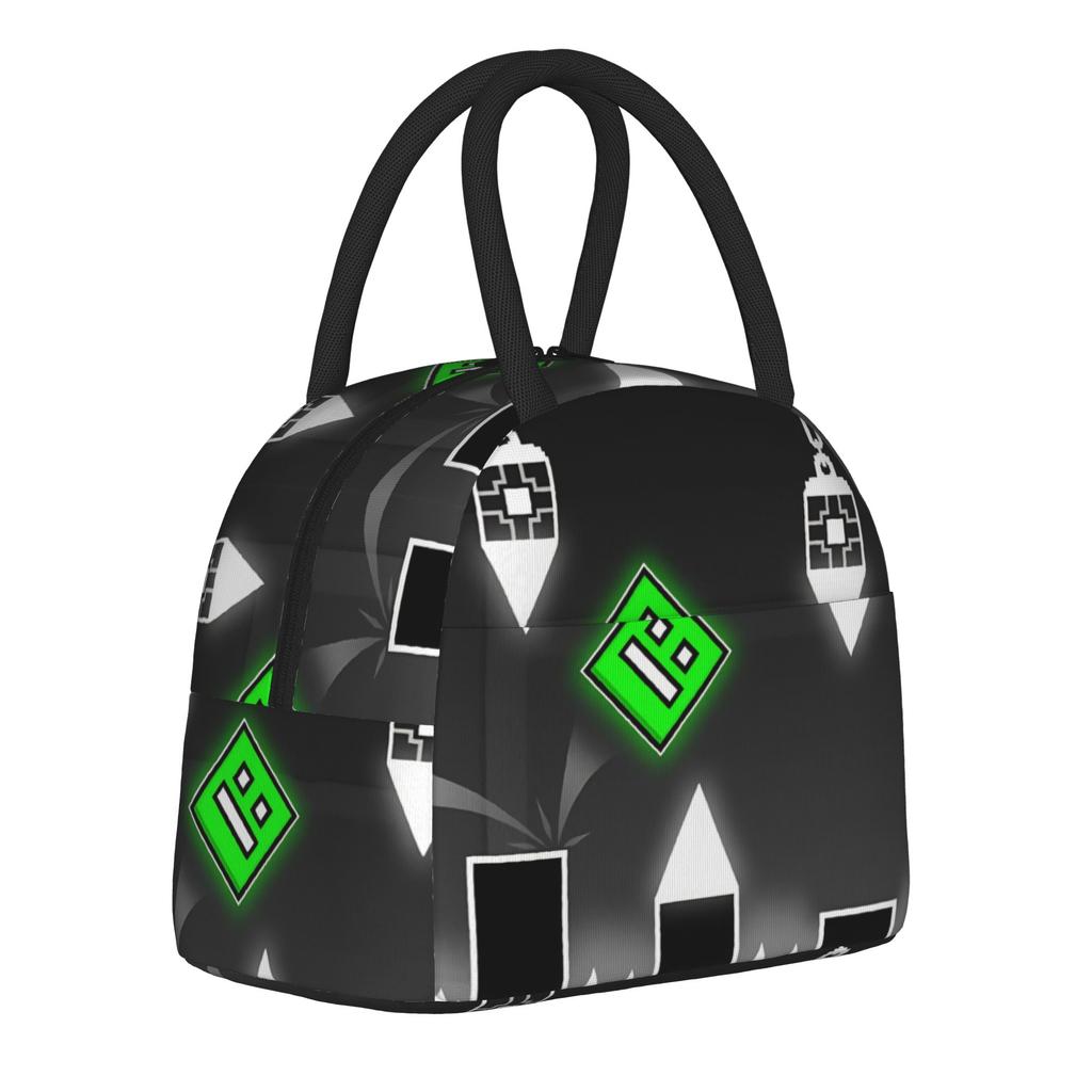 Geometry Cube Game Accessories Insulated Lunch Bag For Outdoor  Food Storage Bag Portable Cooler Thermal Lunch Box