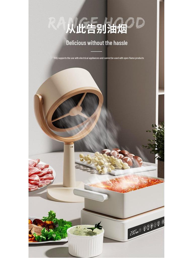 Mini Tabletop Range Hood with Large Suction - Oil Smoke Absorption, New Creative Gift