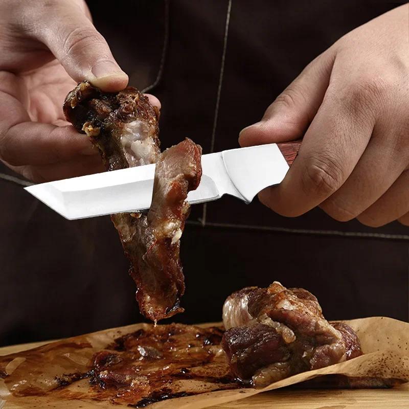 Cleaver Meat Fruit Fish Boning Knife Stainless Steel Blade Slicing Kitchen Knives Wood Handle Chef Barbecue Cooking Cleaver