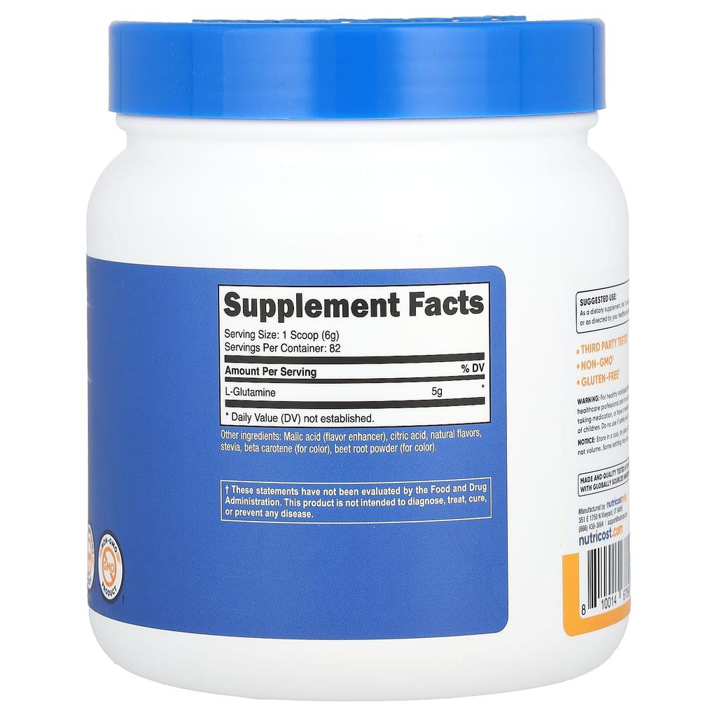 L-Glutamine, Peach Mango, 500G (17.9Fl Oz)