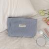 Simple Solid Color Cosmetic Bag Corduroy Multifunctional Storage Bag with Zipper Large Capacity Toiletry Bag Women