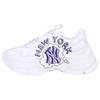 New MLB Big Ball Chunky Sneakers Unisex Low Top White Purple 32SHCL111-50S