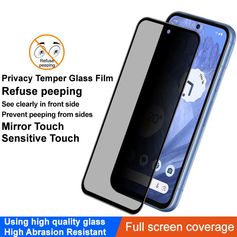 IMAK For Google Pixel 8a Anti-Spy Full Screen Protector Full Glue Tempered Glass Film