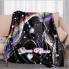 1PC Custom Name Music Dreams Space flannel blanket versatile,all-season throw suitable for the living room,bedroom,camping,travel,and gift