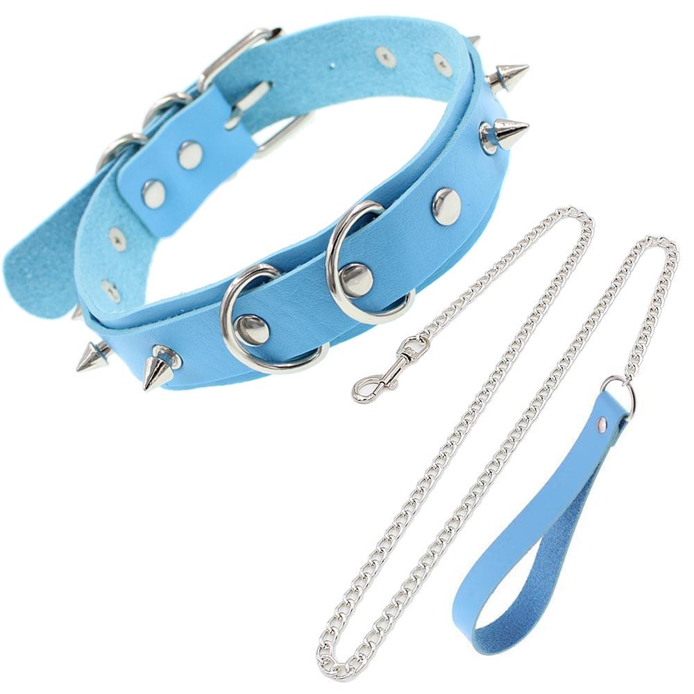 Set Exagerat Guler cu Nituri și Lesă pentru Adulți