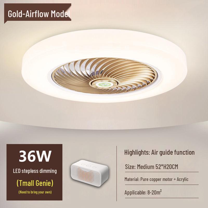 Ultra-thin Silent Ceiling Fan Light: Modern Invisible Chandelier for Bedroom, Living, and Dining Rooms