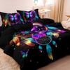 3pcs Dreamcatcher Pattern Printed Bedding Set1 Quilt Cover+2 Pillowcase Suitable for Adults Bedroom Dreamcatcher Duvet Cover Set