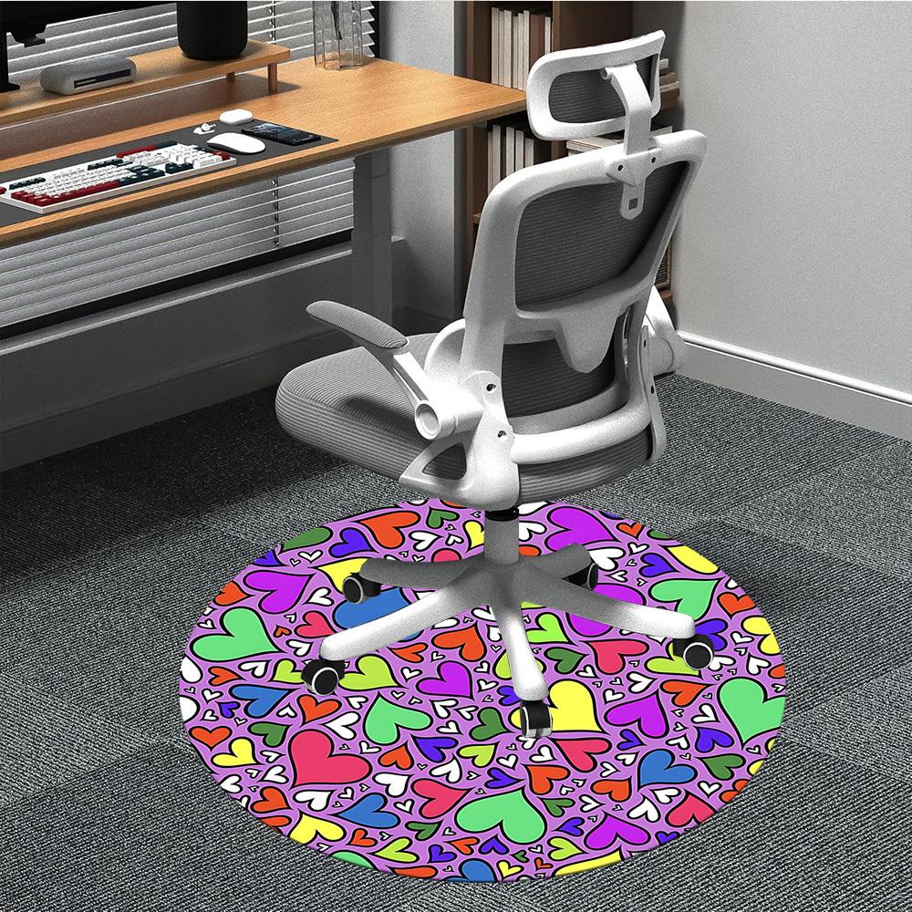 

1pc Heart Print Chair Carpet for Office, Soft Flannel Throw Mat, Perfect for Office,Holiday Party Decoration Choice yy251113096 80cm by 80cm