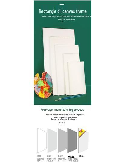 Long Strip Solid Wood Framed Canvas: Rectangle Acrylic Painting On Pure Cotton Linen