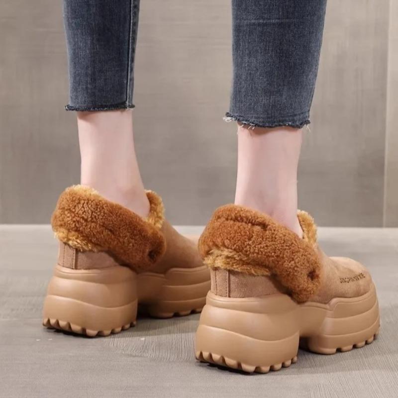 Fashion Winter Snow Boots for Women Suede Woolen Fleece Warm Slippers Casual Comfort Minimalist Women Cotton Shoes Zapatos Mujer