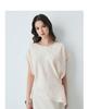 100% Mulberry Silk Summer Round Neck Dark Pattern Jacquard Elegant Light Luxury Style Slimming Silk T-shirt for Women