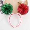 Party-Stirnband, Haarreif mit flauschiger Kugeldekoration, Elastisches Metallfolien-Stirnband für Partys, Cosplay, Halloween, Haarschmuck