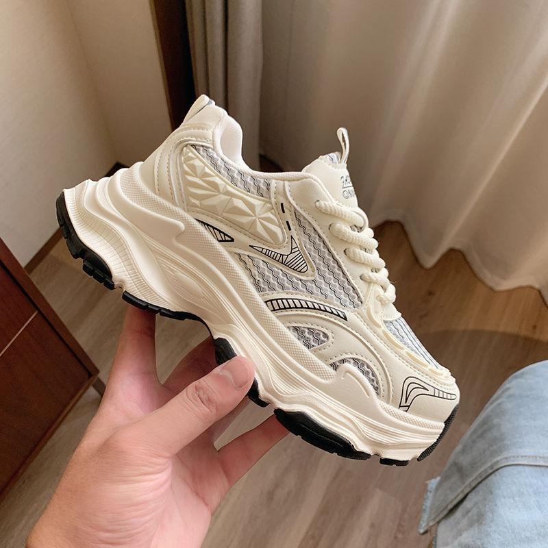 Dad shoes women's new spring and autumn breathable mesh single shoes thick-soled fried street light running casual sports shoes