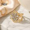 Fashion Scarf Jewelry Rhinestone Flower Ring, Six Petal Clip Floral Accessory Sparkling Holder for Women Shirts Silk Scarves Shawls Decorative Clasp