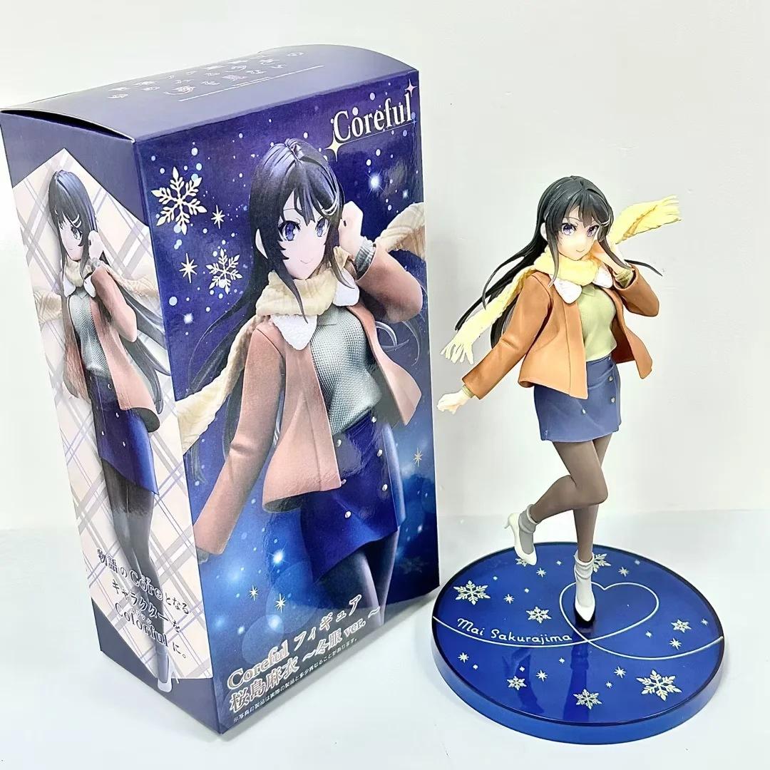 22 см Фигурка Маи Сакурадзимы Не Видит Предков Девушки-Кролика Зимняя Одежда Сакурадзима Май ПВХ Фигурка Действия Модель Игрушки With box