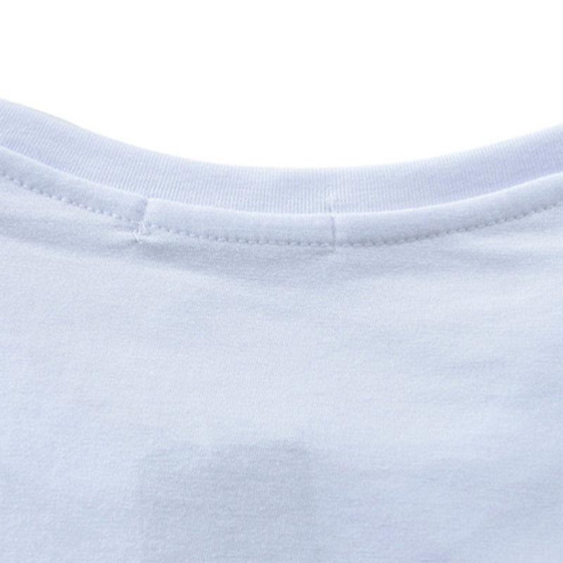 IELGY Round neck Men's T-shirt European American Top White Base Trendy Sports Breathable Printed
