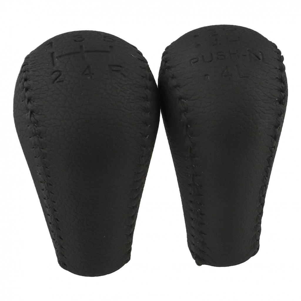 Transfer Case & Gear Shift Knobs in Black Leather for Nissan Patrol GU GQ