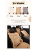 Universal Shy Cat Plush Winter Car Seat Cushion - Non-Shedding, Cartoon Design for Five Seats