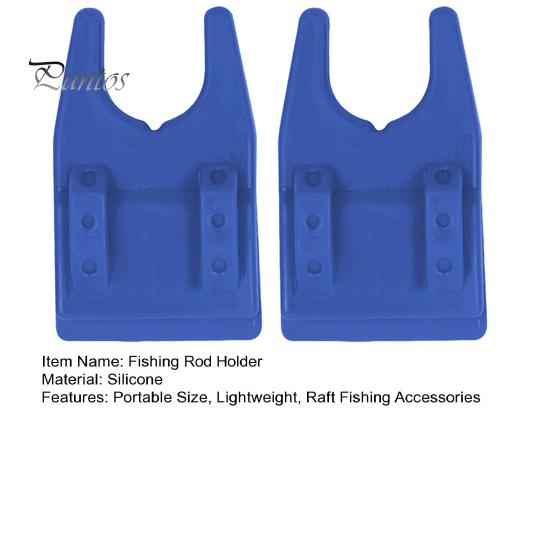1 Pair Silicone Bucket Fishing Rod Holder Portable Lightweight Non-slip U-shaped Clamp-on Lure Container Bucket Fishing Pole Rest Rack Raft Fishing