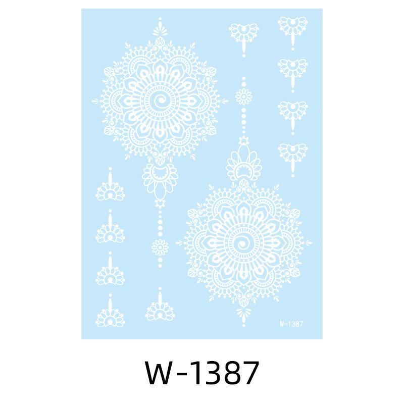Tattoo Sticker White Lace Temporary Tattoo Wedding Henna Tattoo