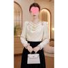 Chic French Velvet Pleated Long-Sleeve Top: Autumn 2025 Women's Elegant Base Layer