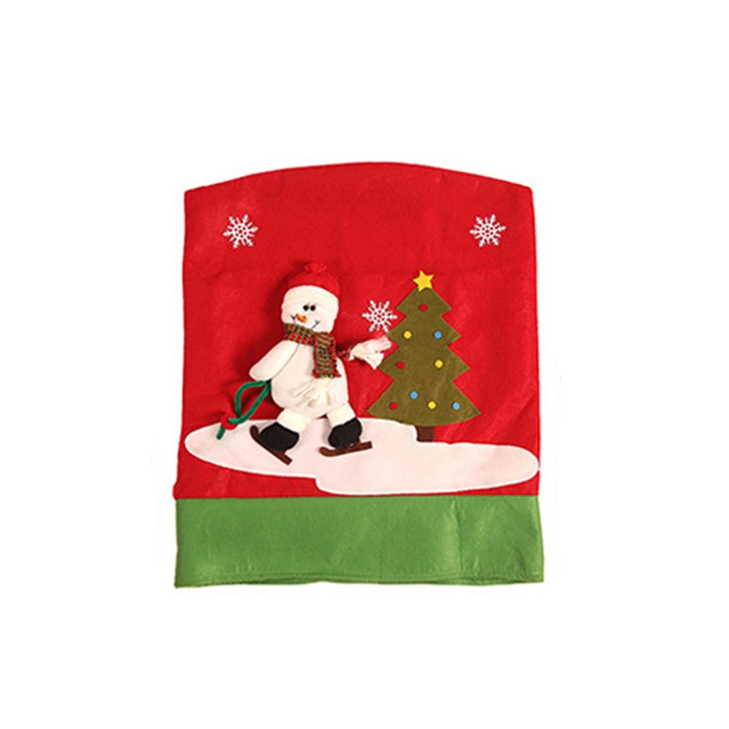 Home Xmas Santa Claus Snowman Chair Back Covers Chair Cover Christmas Decoration New Year Decor