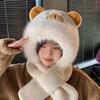 Integrated Ear Protection Windproof Cap Scarf Plush Neck Warm Ski Windproof Hat Winter Beanie Hat Scarf