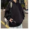 Unisex Oversized Hooded Sweatshirt Lightweight Casual Pullover Black White Streetwear