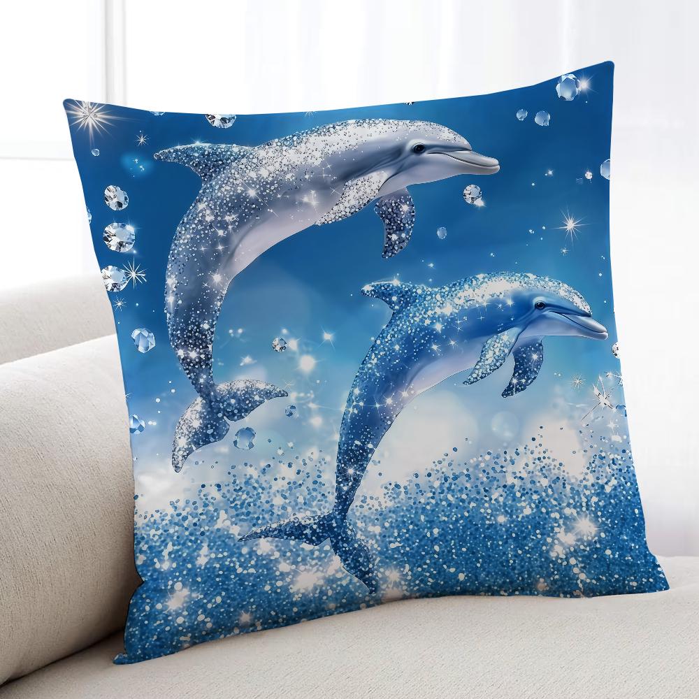 Fantasy Summer Ocean Dolphin cushion cover Home Bedding Sofa living Room pillowcase Simple Soft Skin Cushion Cover Party Gift