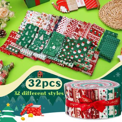 Fenrry 25/33 szt. Rolka Tkaniny Patchwork Rolka Pasków Tkaniny do Pikowania Rękodzieła Zestaw Tkanin do Pikowania na Koc Szycie DIY