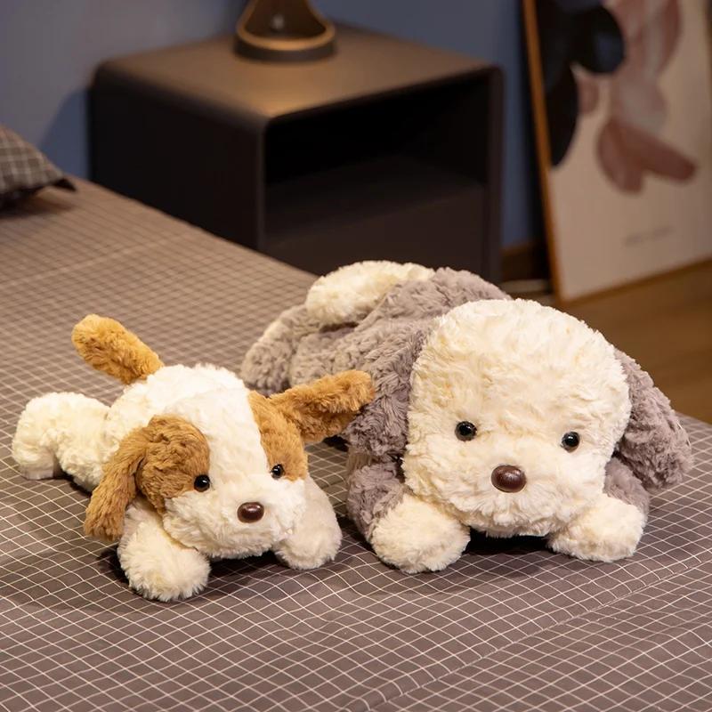 Creative Lying Dog Plush Toy Soft Puppy Pillow Stuffed Animal Pet Doll Cushion Adorable Room Decor Baby Girls Birthday Gift