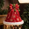 Indoor Living Room Ornaments Lighted Christmas Ceiling Hanging Decor, Pre-Lit Tree Bell Pendant with Big Decor Warm LED, Porch Doorway Holiday
