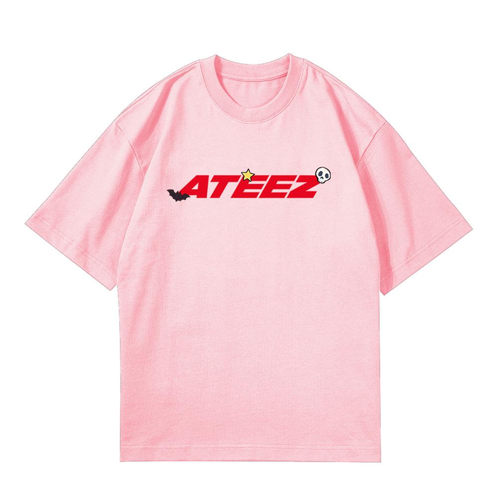 KPOP ATEEZ 25 Years Cartoon Short-sleeved T-shirt Cotton Customized Hongjoong Mingi San Yunho Fans Gift Fans Concert Clothing