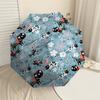 1PC Cats Flowers Umbrella-8-Rib Reinforced Portable Folding Travel Suitable for All Seasons Outdoor Daily Use  -J0332