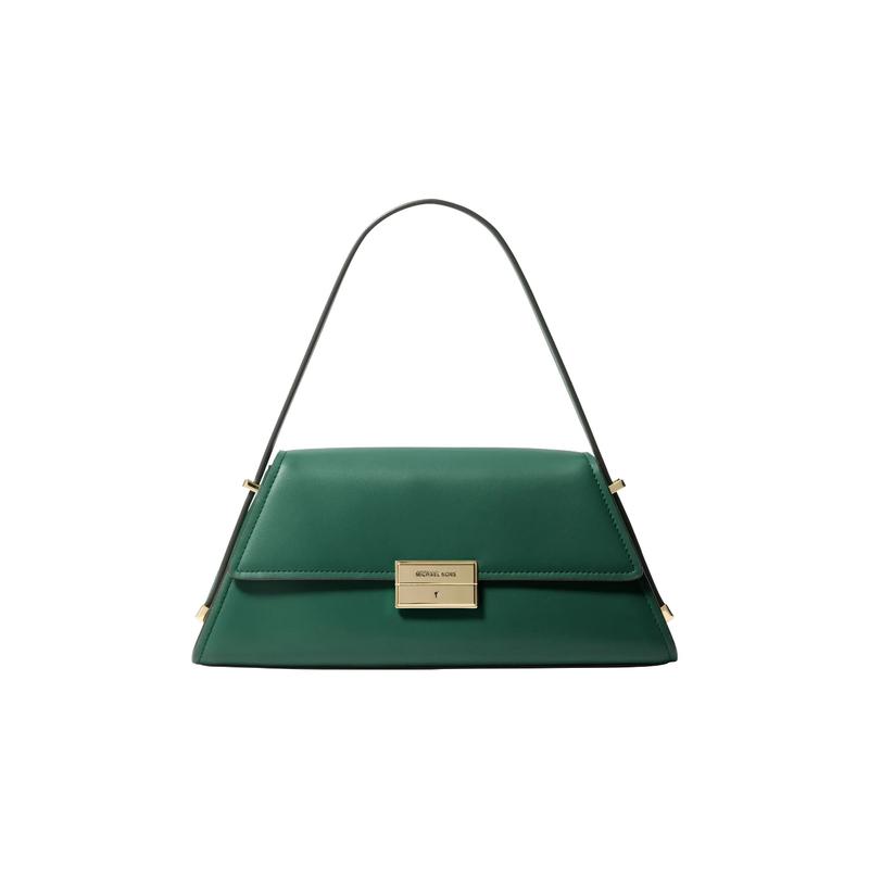 MICHAEL KORS Ludlow Gold Hardware Snap Fastening Calf Leather Hand Shoulder Bag Medium Women s Green золотой