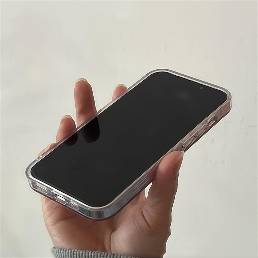 Cute Dopamine Color Block Match Plaid Clear Phone Case for 17 16 15 14 13 12 11 Pro Max 7 8 Plus X Pink Tartan Soft Cover