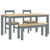 4 Piece Dining Set PANAMA Gray Solid Pine Wood