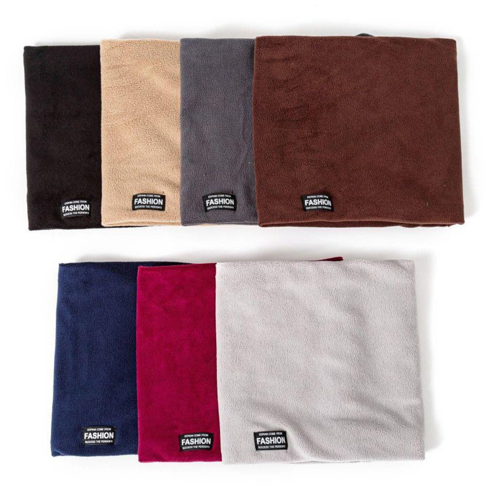 Double-Layer Fleece Neck Warmer for Men Thick Warm Fleece Lined Thermal Scarf  for Cold Weather